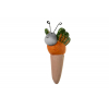 Figura pillangó kerámia 7*7*17cm narancs/zöld