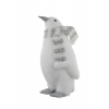 Figura pingvin textil 15*12*24cm fehér