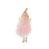 Figura poly angyal 5*5*14,5cm rózsaszín sapkás