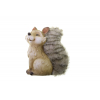 Figura róka poly 12*7.7.5*5*14cm szürke