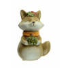 Figura róka terrakotta tökkel 16cm barna