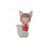 Figura rókajelmezes kislány poly 5*4,5*10cm piros