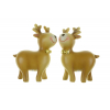 Figura szarvas poly 10*5*12.5cm arany nyakkendőben 2féle barna