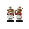 Figura szarvas poly 14,2cm 2féle fehér/piros