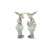 Figura szarvas poly 5*4*10.5cm 2féle fehér/ezüst