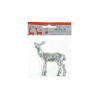 Figura szarvas poly 6,8*2,5*7,7cm ezüst