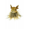 Figura szarvas poly 8.5*8*10.5cm szőrme ruhában barna