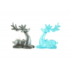 Figura szarvas poly 8.8x9.2x5.7cm 2féle ezüst/zöld