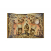 Figura szarvas poly bagollyal 7,3cm s/2 barna