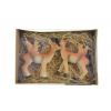 Figura szarvas poly mókussal 7,5cm s/2 barna