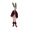 Figura szarvaslány textil 15*5*47cm ülő burgundy
