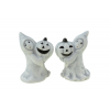 Figura szellem kerámia 7,8*7,8*10 cm tökkel 2 féle szürke