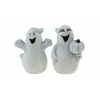 Figura szellem kerámia 8,2*5,5*10,5 cm tökkel 2 féle szürke
