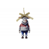 Figura tehén fa 9cm fehér/piros