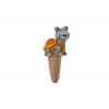 Figura teknős kerámia 7*7*17cm szürke/barna