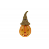 Figura tök poly 7,8*6,9*16 cm halloween kalappal narancs