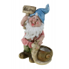 Figura törpe csigával kerámia 26*18*43cm Welcome barna