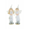 Figura tündér fiú/lány textil 18cm álló fehér