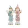 Figura tündér fiú/lány textil 18cm álló türkiz/rózsaszín