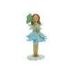 Figura tündér poly 11cm virágon kék