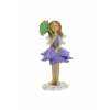 Figura tündér poly 11cm virágon lila