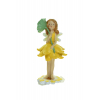 Figura tündér poly 11cm virágon sárga