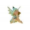 Figura tündér poly 12.4*10.3*14.2cm sziromruhában kék