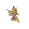 Figura tündér poly 12.4*12.4*14cm sziromruhában rózsaszín