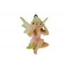 Figura tündér poly 12.7*12.5*13.5cm sziromruhában zöld