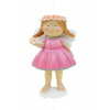 Figura tündér poly 12,8cm kezében virág rózsaszín