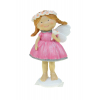 Figura tündér poly 13,4cm virágszállal rózsaszín