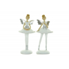 Figura angyal balerina poly 6*5*14cm 2féle fehér ezüst