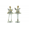 Figura tündérbalerina poly 6*5*14cm 2féle fehér/ezüst