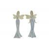 Figura tündérlány hosszú ruhában kerámia 9.5*6*18cm 2féle szürke