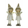 Figura tündérlány poly 7.5*4*21cm plüss sapkában csillaggal barna/arany