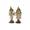 Figura tündérmanó fiú/lány 4.5*3.6*11cm sapkás zöld/rózsaszín