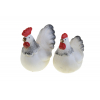 Figura tyúk poly 12*8*12cm 2féle fehér/szürke