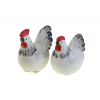 Figura tyúk poly 8*6,5*9cm 2féle fehér/szürke