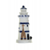 Figura világítótorony poly 4,3*4*10,2cm kék/fehér