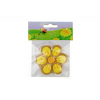 Figura virág poly 6,3cm akasztós sárga
