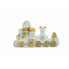 Figura vonat poly mikulással 9,9*4,1*5,6cm arany