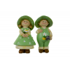Figura fiú/lány 5.5*4*11cm kertész ruhábán zöld