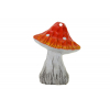Gomba kerámia 11.5*6.2*15cm piros/szürke