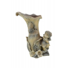 Gomba kerámia 43cm figurával barna