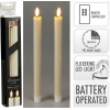 Gyertya szál 2*25cm s/2 LEDes krém