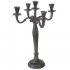 Gyertyatartó aluminium 5ágú 40cm antik szürke