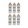 Ház fa emeletes 2.2x1x6.8cm s/6 fehér