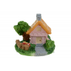 Figura ház poly 5,7*4,9*4,6cm kerttel rózsaszín
