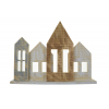 Házak talpas fa 45x6x33 barna/fehér