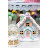Házikó mézeskalács poly 14cm kék